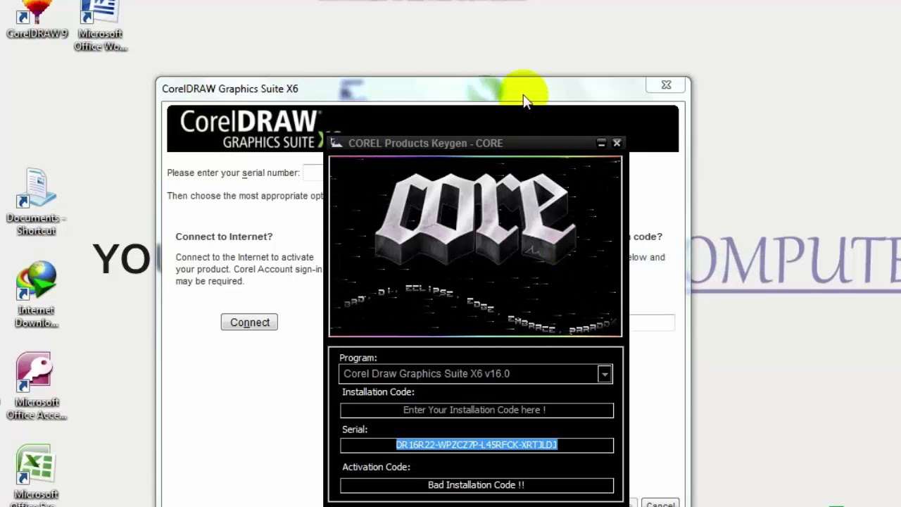 corel draw x6 serial number only